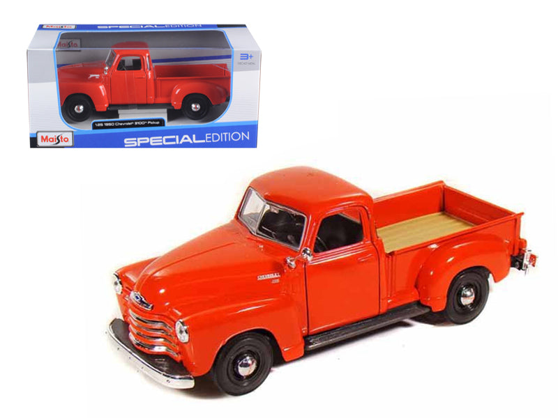 1950 Chevrolet 3100 Pick Up Truck Omaha Orange 1/25 Diecast Model by