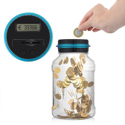 Digital Coin Counting Money Saving Box Jar Bank